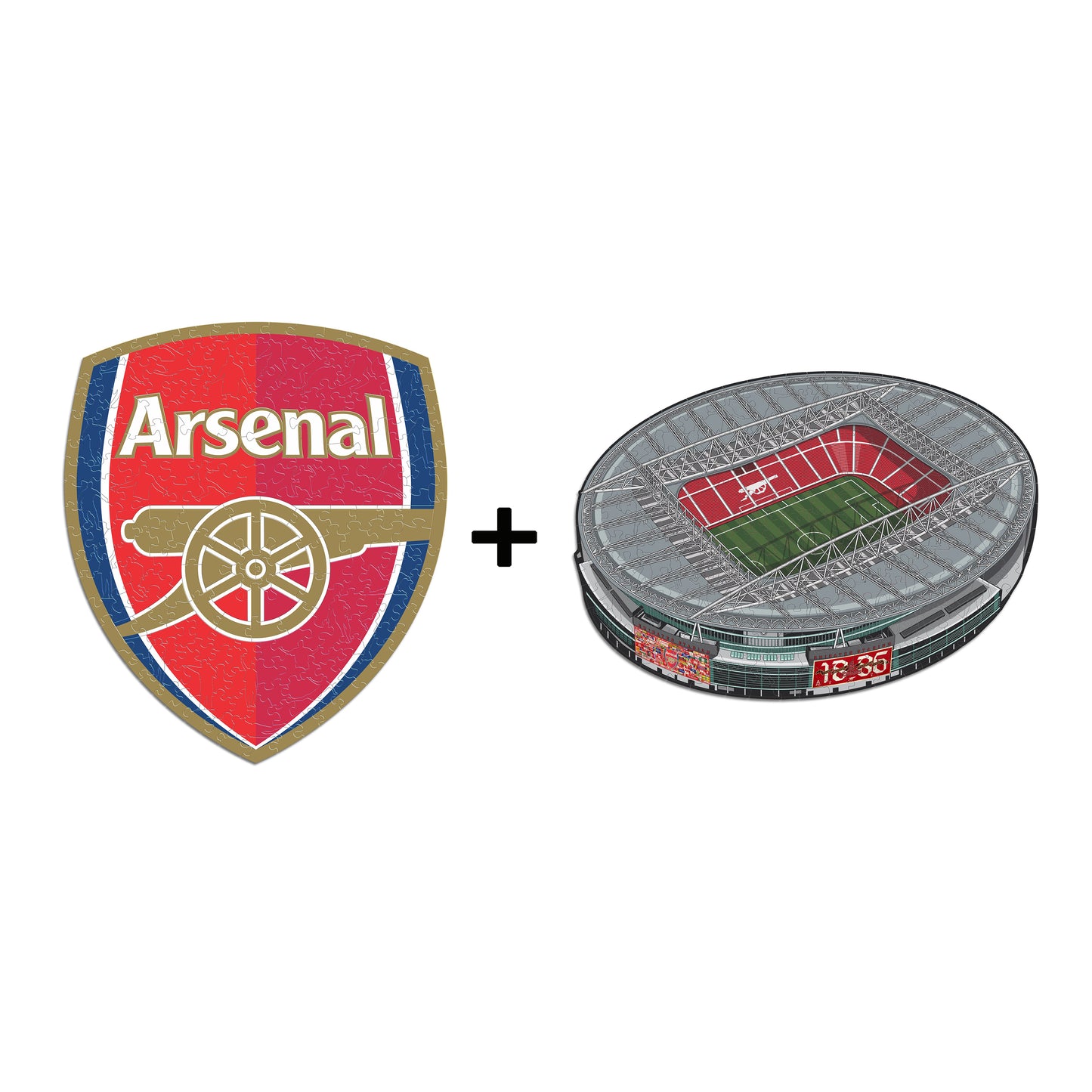 2 PACK Arsenal FC® Logo + Emirates Stadium