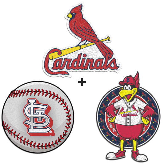 3 PACK St. Louis Cardinals™ Baseball + Primary Logo + Mascot