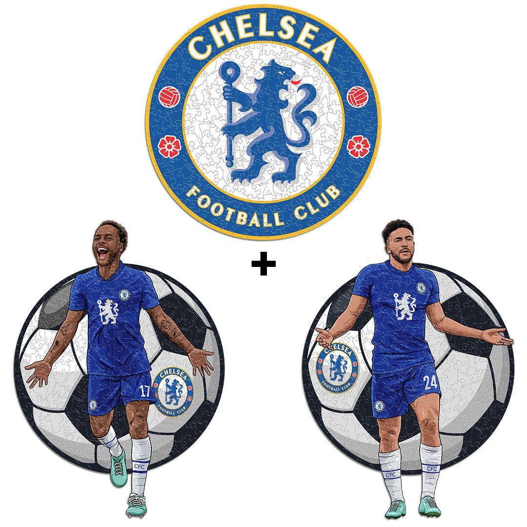 3 PACK Chelsea FC® Logo + Raheem Sterling + Reece James