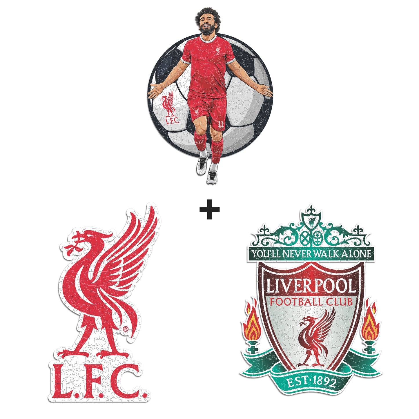 3 PACK Liverpool FC® Logo + Liver Bird Logo + Salah