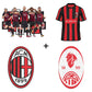 4 PACK AC Milan® Logo + Retro Logo + Jersey + 5 Players