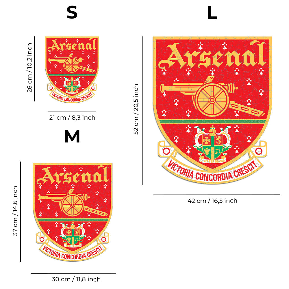 3 PACK Arsenal FC® Logo + Retro Logo + Emirates Stadium