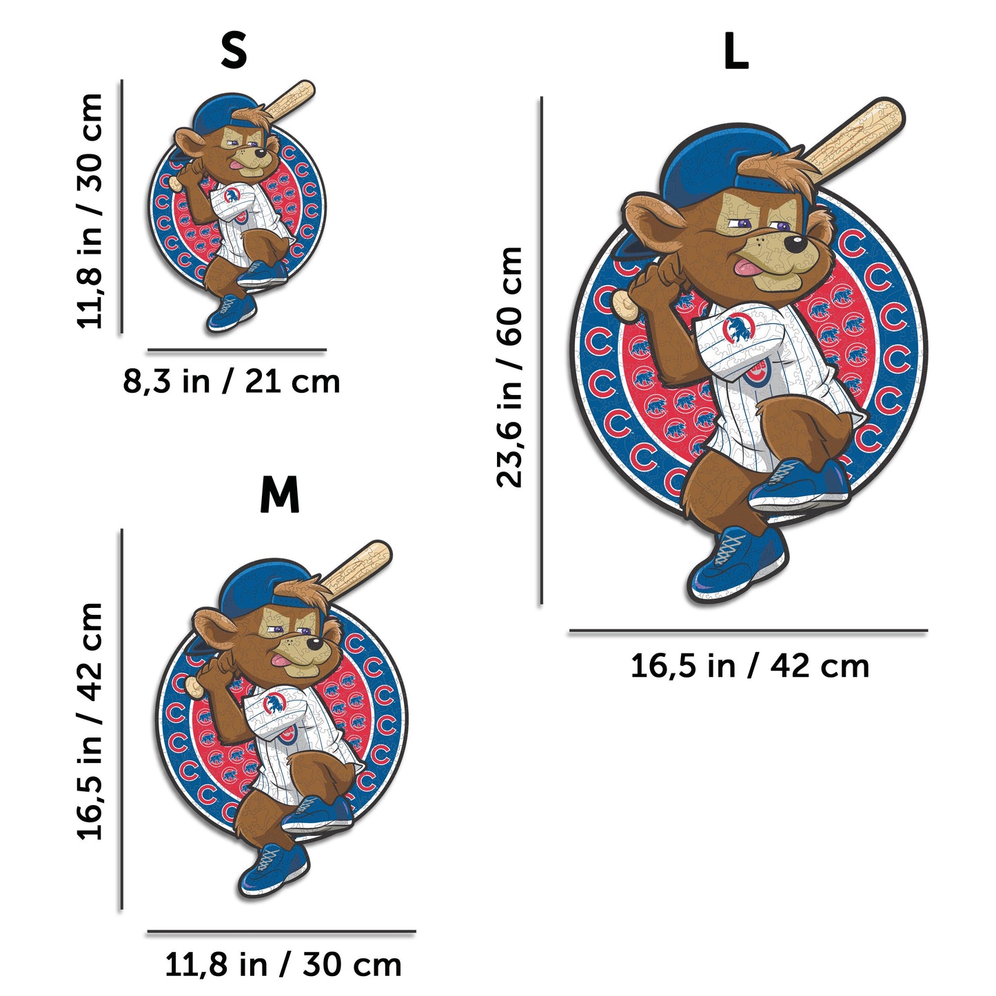 3 PACK Chicago Cubs™ Baseball + Primary Logo + Mascot