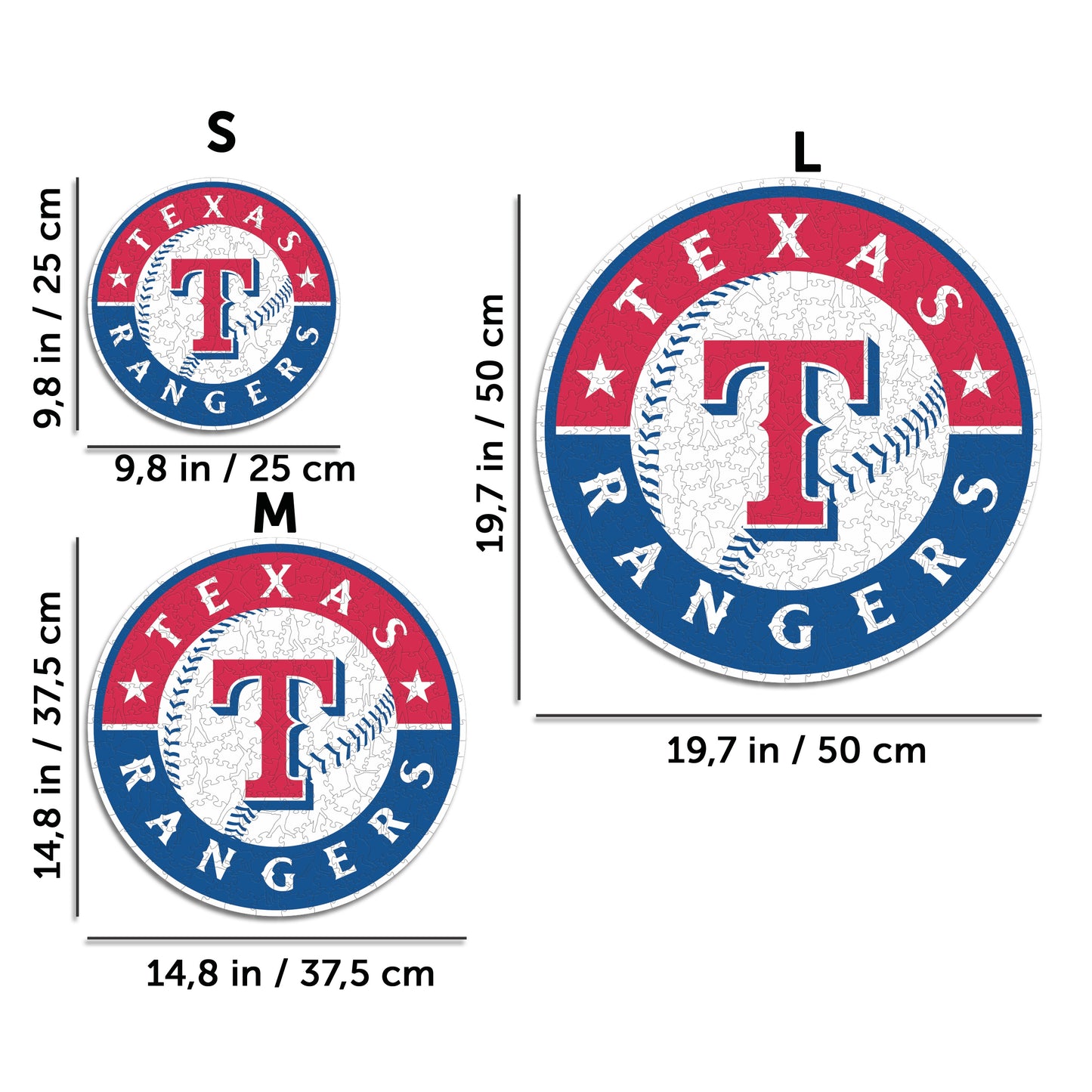 3 PACK Texas Rangers™ Baseball + Primary Logo + Mascot