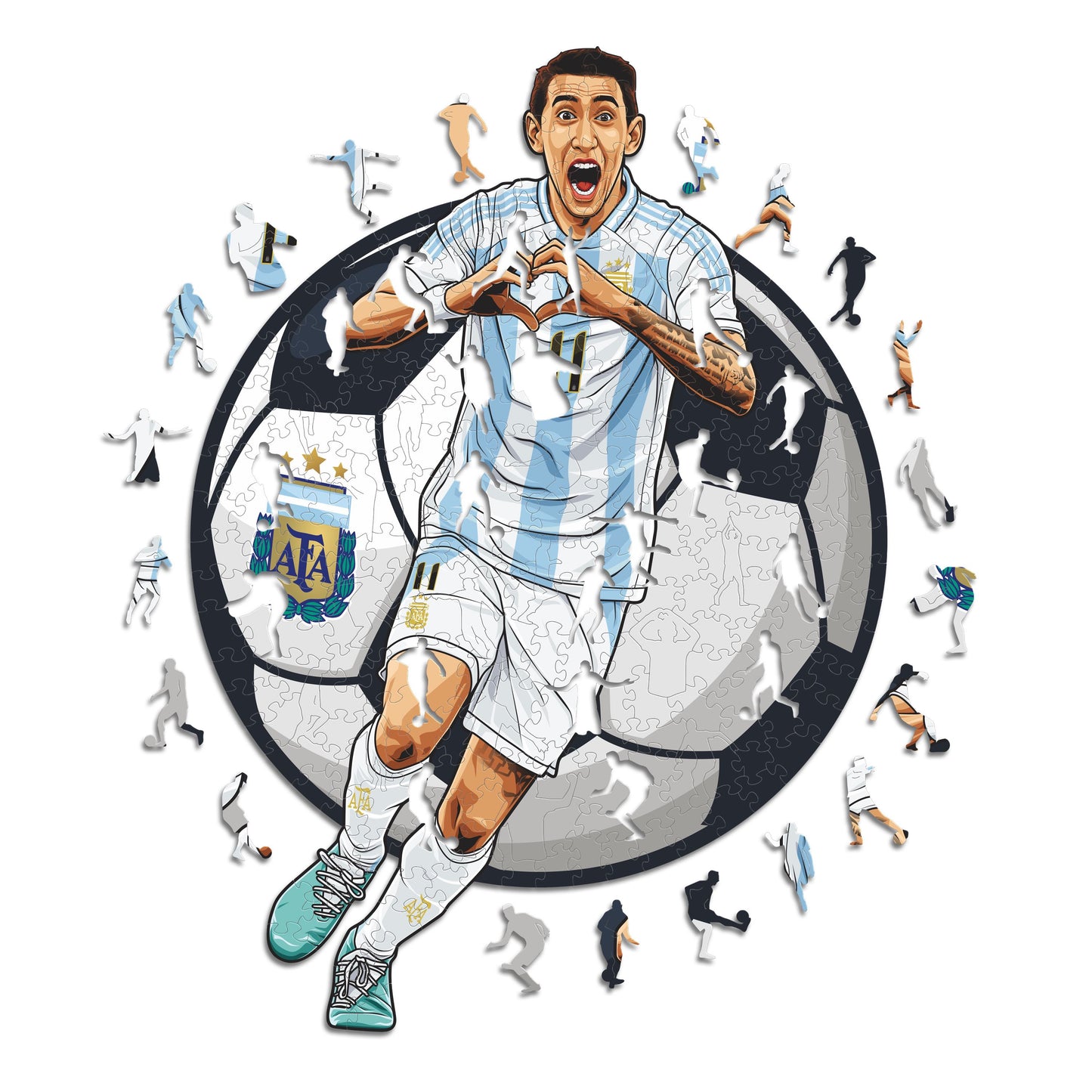 3 Soccer Players Puzzles Of Your Choice