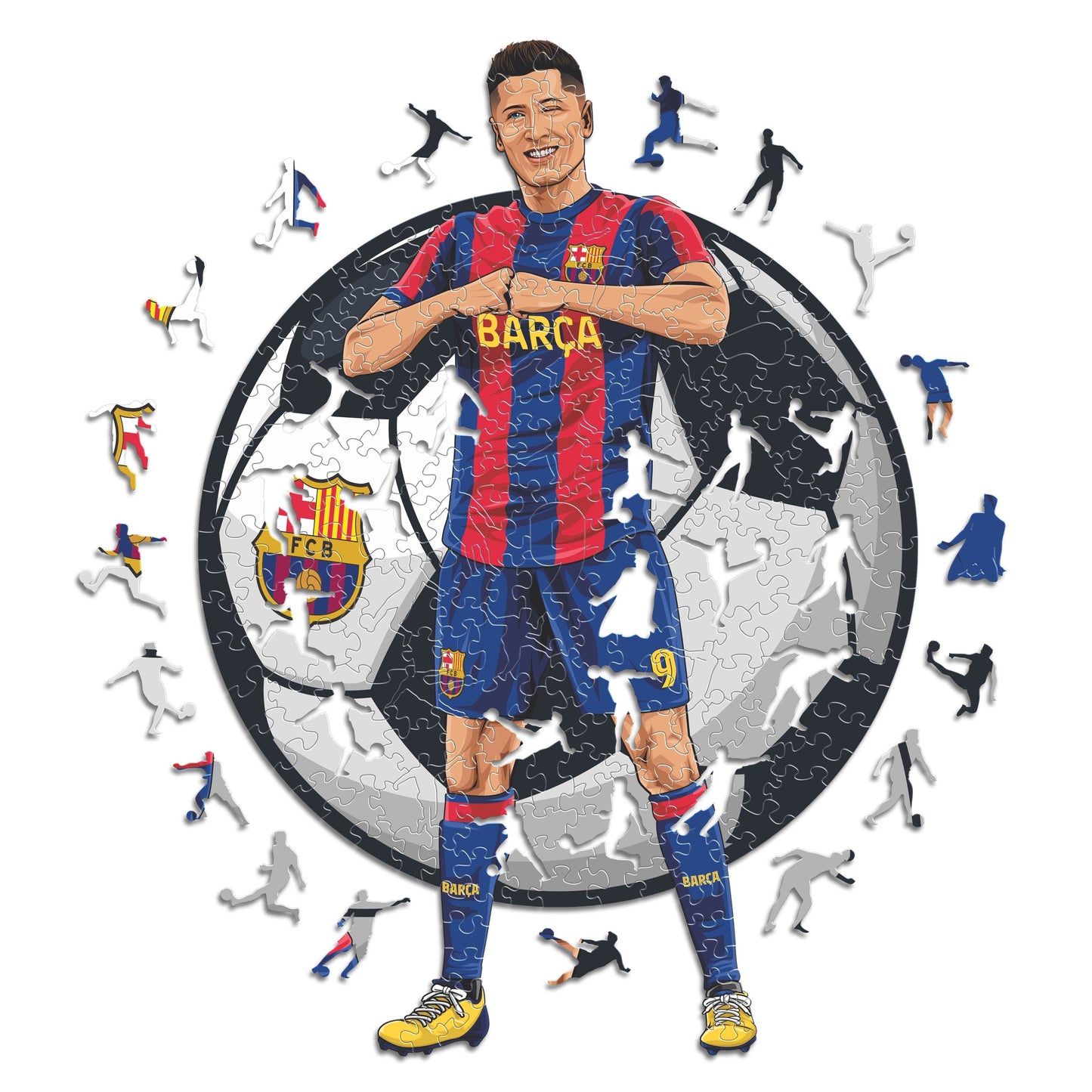 3 PACK FC Barcelona® Logo + Gavi + Lewandowski