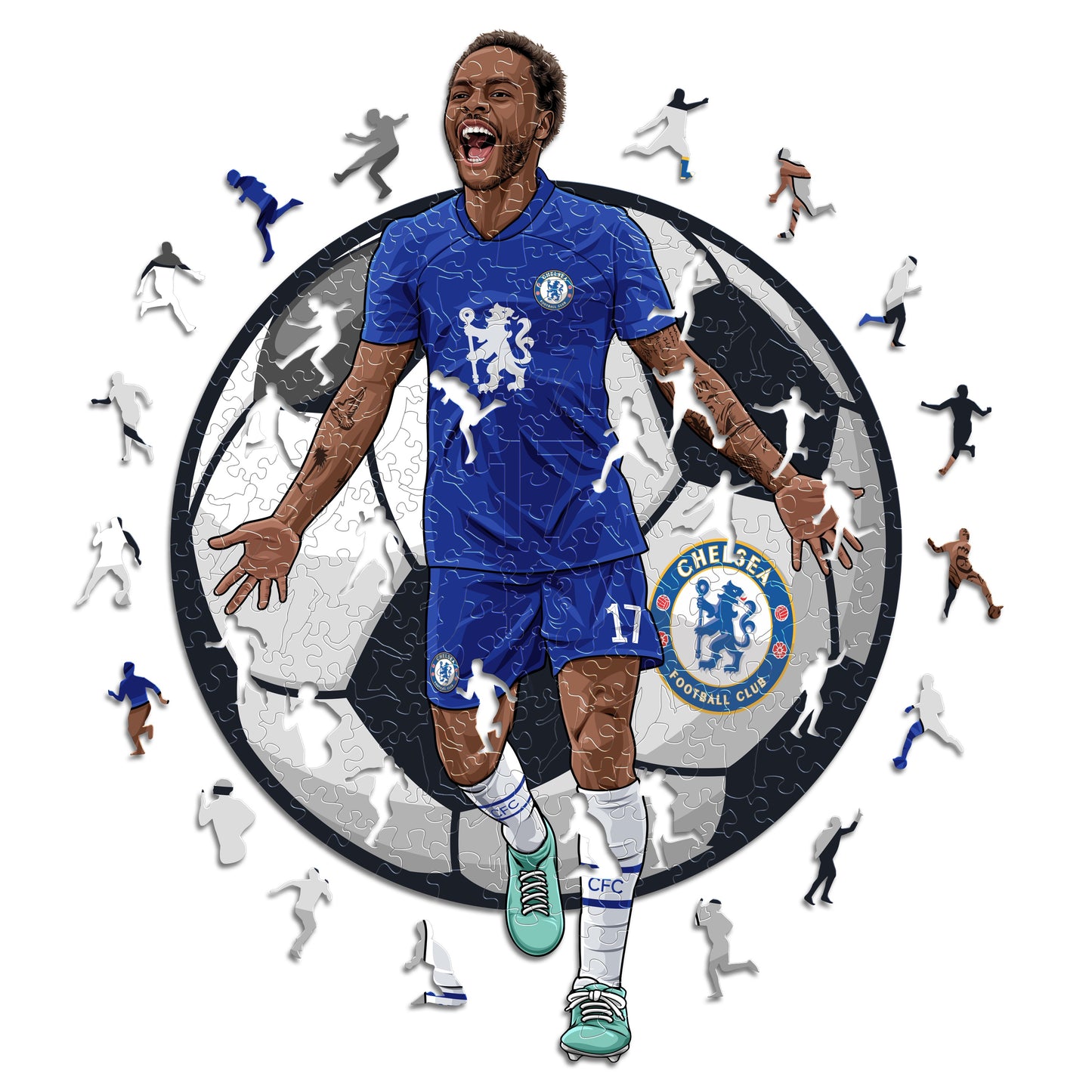 3 PACK Chelsea FC® Logo + Raheem Sterling + Reece James