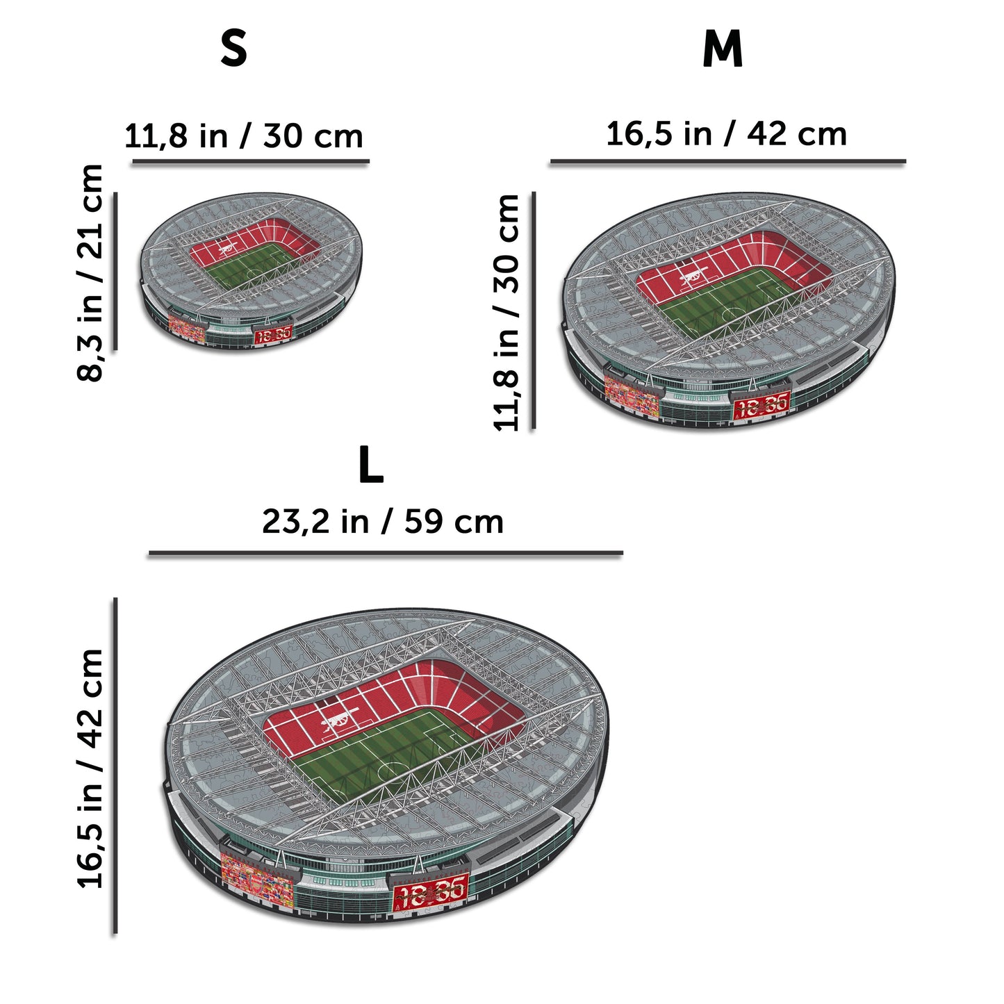 2 PACK Arsenal FC® Logo + Emirates Stadium