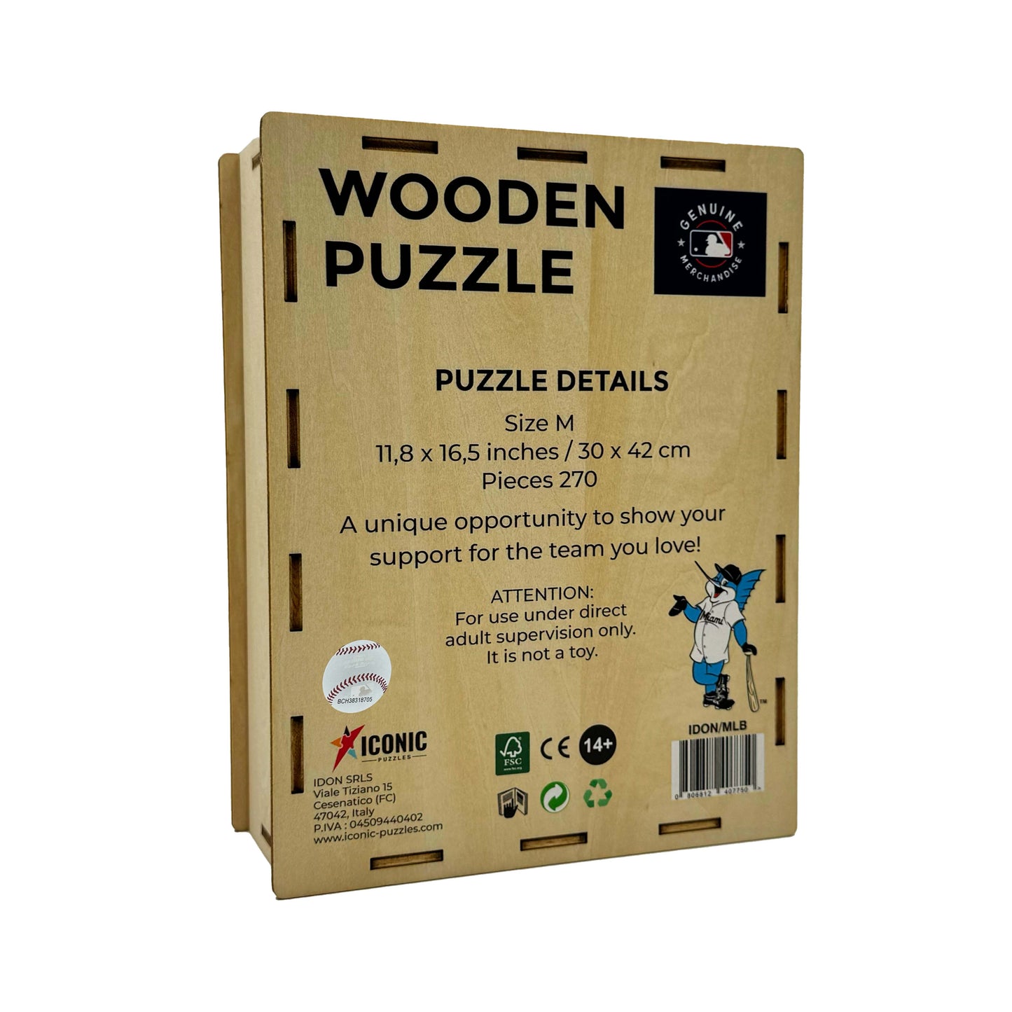 Miami Marlins™ Mascot - Wooden Puzzle