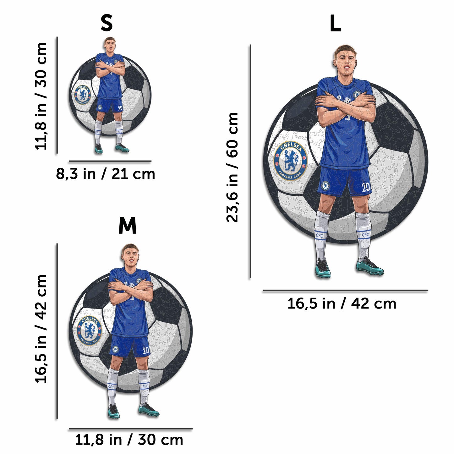 3 PACK Chelsea FC® Logo + Cole Palmer + Reece James